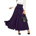 thumbnail image 1 of Topvent Spring Summer Skirt for Women Women Elegant High Waist Skirt Tie Front Pleated Maxi Skirts Purple XL, 1 of 7
