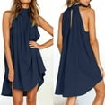 thumbnail image 1 of Topvent Summer Dresses for Women Wedding Guest Sleeveless Holiday Irregular Dress Ladies Summer Beach Party Dress Blue XL, 1 of 7
