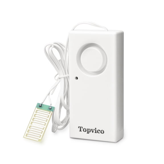 Topvico Water Leak Alarm for Basements, Heater Leak Detector, Sump Pump Overflow Sensor, 120dB Battery-Operated Flood Alarm, 1-Pack