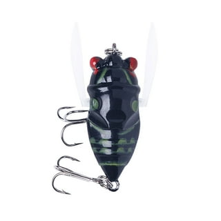 Mairbeon 15.5g 7.5cm Cicada Lure Hard Rotating Wheel ABS Insect Fishing Barb Hooks Artificial Bait for Outdoor, Type 1