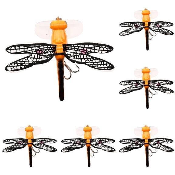 Topwater Dragonfly Fishing Lures Floating Insect Lure with Rattling Bead and Realistic Wings for Bass Trout Perch Freshwater Surface Fishing Bait with Hooks