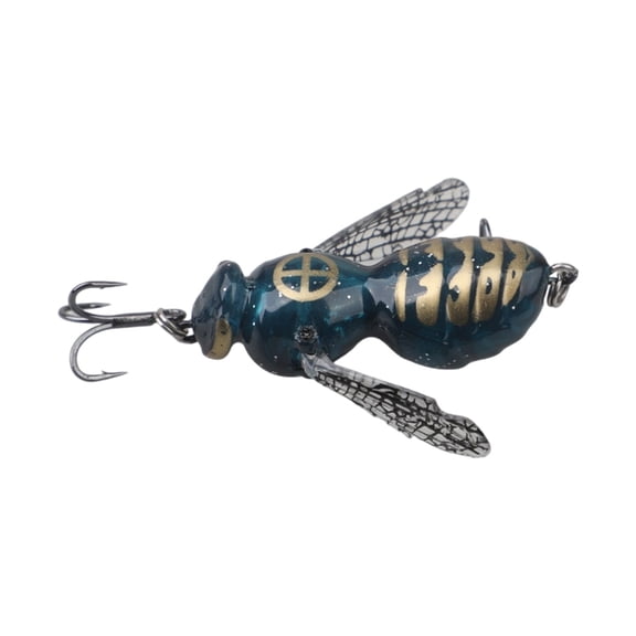 Topwater Fishing Lure, Cicada Bug Bait, Hard Swimbait with Treble Hooks â Floating Surface & Built-in Rattles â Freshwater Saltwater Bass Trout