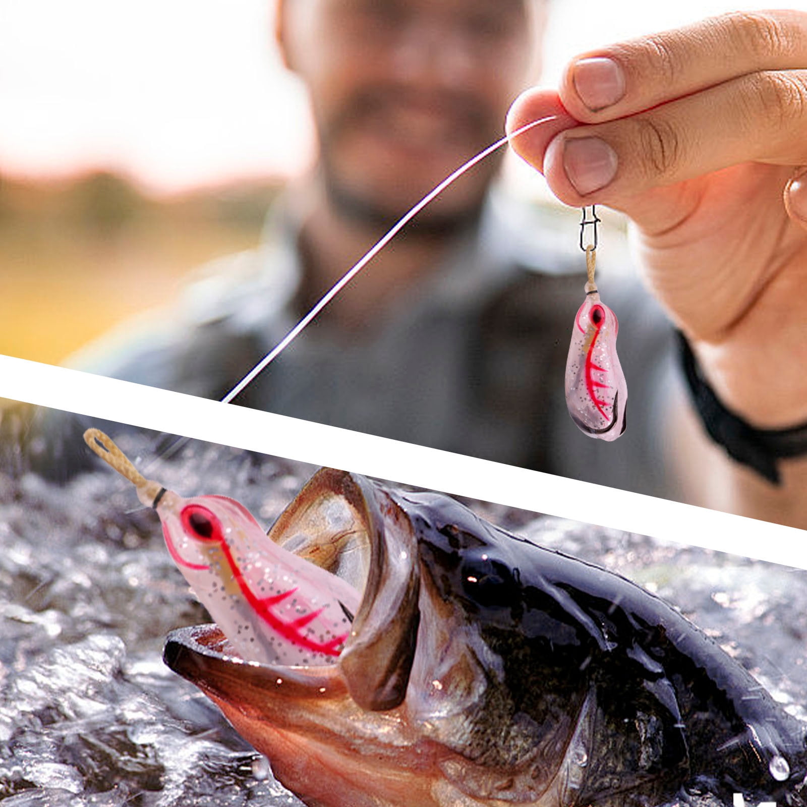 Topwater Frog Lure Bass Trout Fishing Lures Kit Set Realistic Prop Frog
