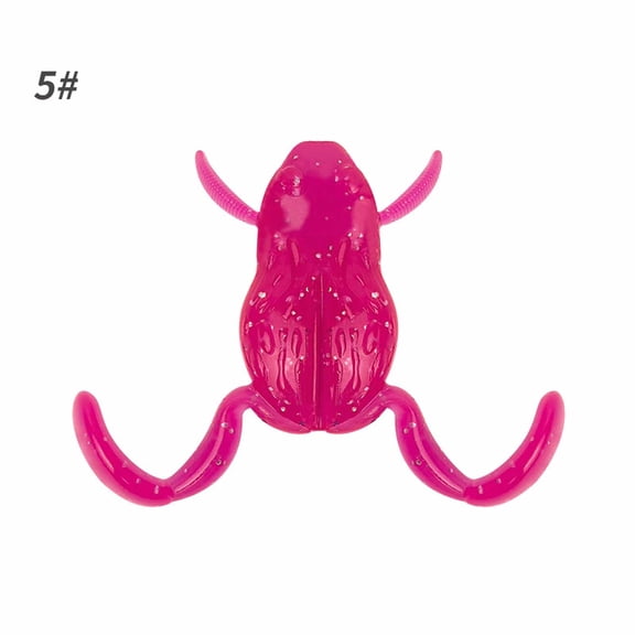 Topwater Frog Lure Fishing Bait Lifelike Kicking Leg Action for Bass and Pike Soft Plastic Hollow Body Floating Surface Lure Weedless Tackle Gear 35mm