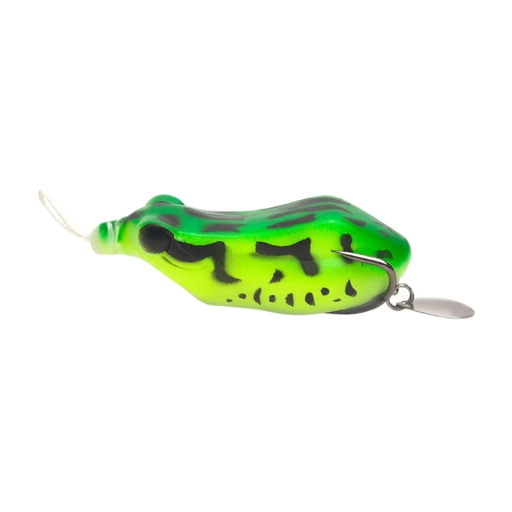 Topwater Frog Lure Soft Frog Bait with Double Hook Rattle Bead and Spinner 5 5cm/10g Hollow Body Fishing Lure for Snakehead