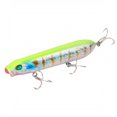 thumbnail image 1 of Topwater Pencil Fishing Lure, Walking the Dog Hard Bait with Treble Hooks for Bass Pike Fishing, Lime Silver, 3.94 Inch, 1 of 5