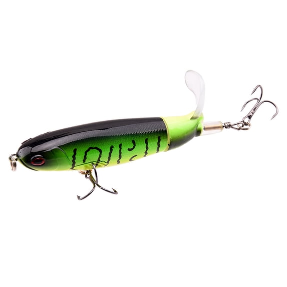 Topwater Propeller Tractor Fishing Lure, 15g 4inch Floating Pencil Popper Hard Bait, Surface Water Casting Lure for Bass Trout and Freshwater Predators