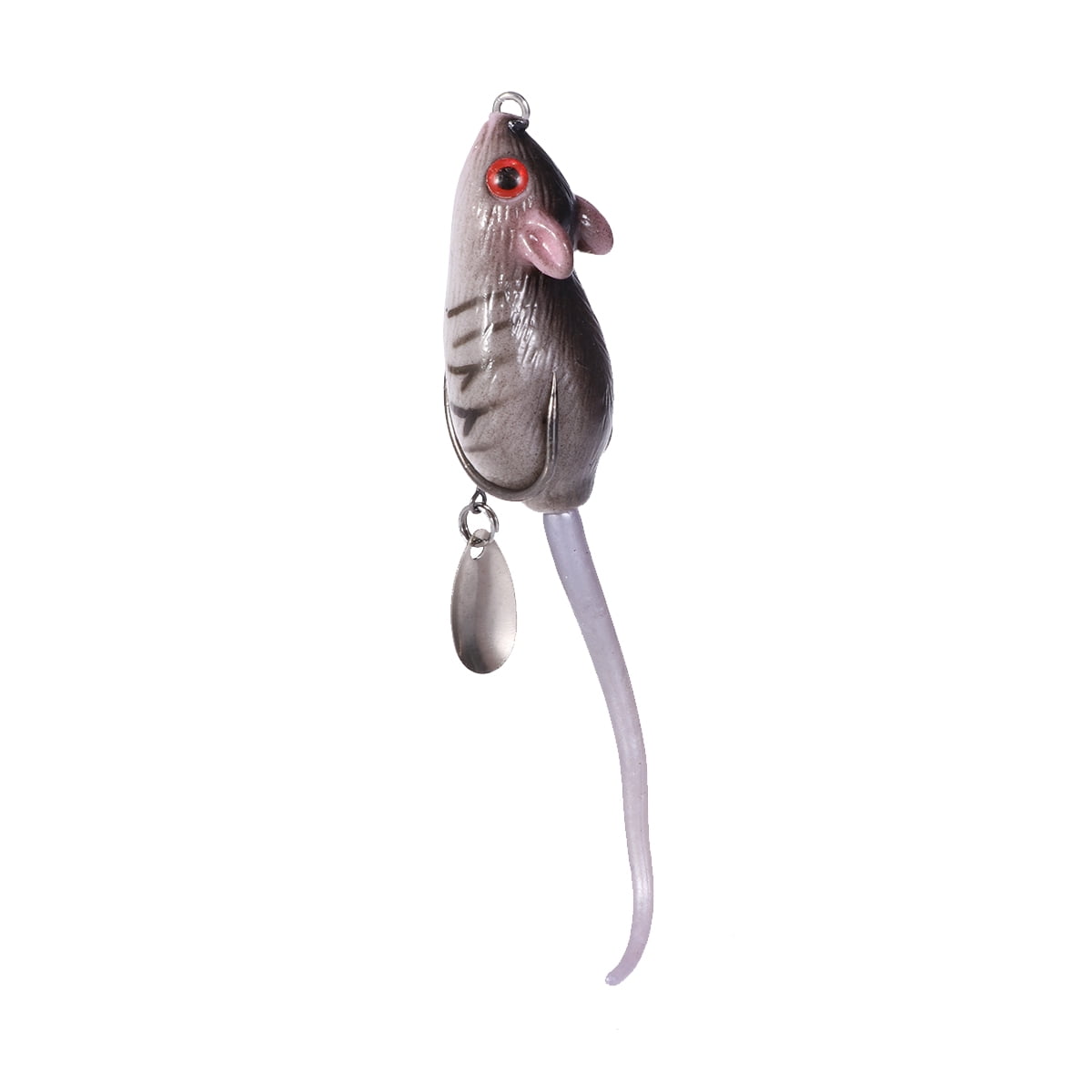 Topwater Rat Fishing Lure Barbed Road Sub Bait Mouse Simulation Bait Long  Throw Freshwater Hook Artificial Set Sea Swim Bait Fishing  Supplies(Gray/10.5g) 