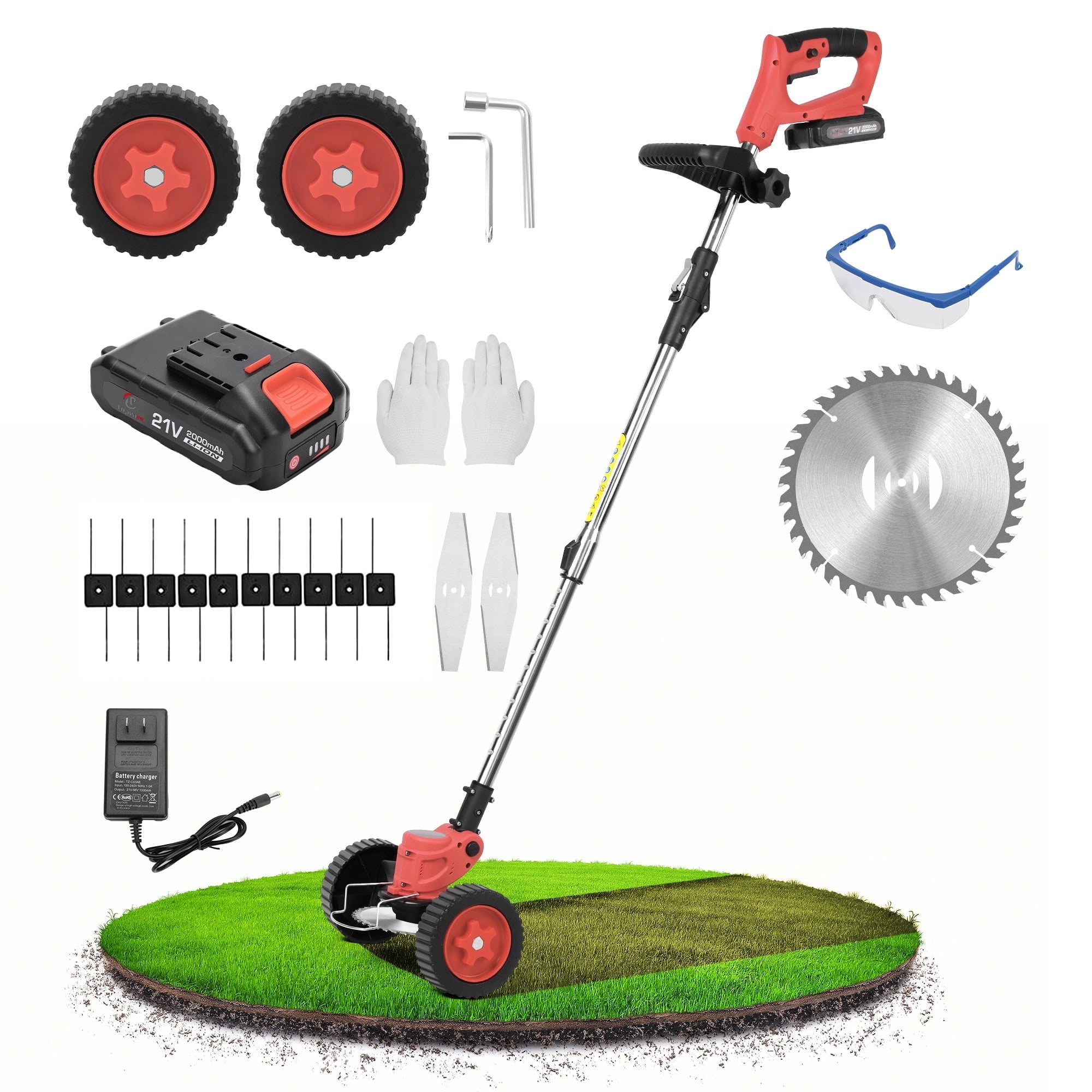 Topwire Topwire 3-in-1 Cordless Weed Eater, Lawn Mower & Edger, 21V 2Ah Li-Ion ...