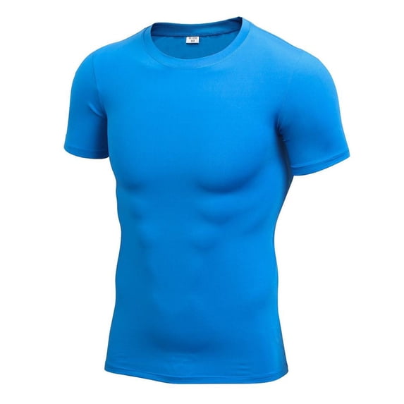 Topwoner Men Summer Compression T-Shirts Quick Drying Basketball Running Short Sleeve Sports Tight Base Layer Tops