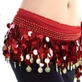 thumbnail image 1 of Topwoner New Fashion Multi Color Chiffon Belly Dance Hip Wrap Scarf Coin Sequin Waistband Skirt Drop Shipping, 1 of 6