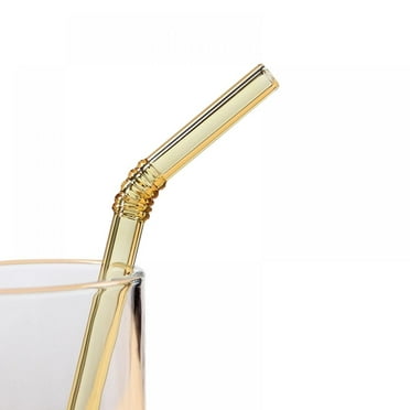 Topwoner Reusable Bent Glass Drinking Straws Colored Borosilicate Glass Healthy Eco Friendly Drinking Straws