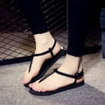 thumbnail image 1 of Topwoner Summer Fashion Beach Sparkling Elastic Strappy Thong Ankle Strap Sandals For Women, 1 of 6