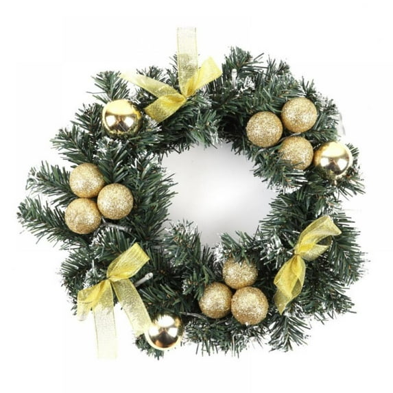 Topwoner Wreath 12 inch Artificial Hanging Wreath String Lights for Front Door Indoor Outdoor Decor