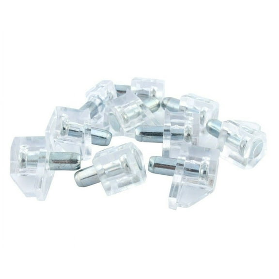 Topzone Clear Transparent Plastic Shelf Support Hardware Pins, 20 Count