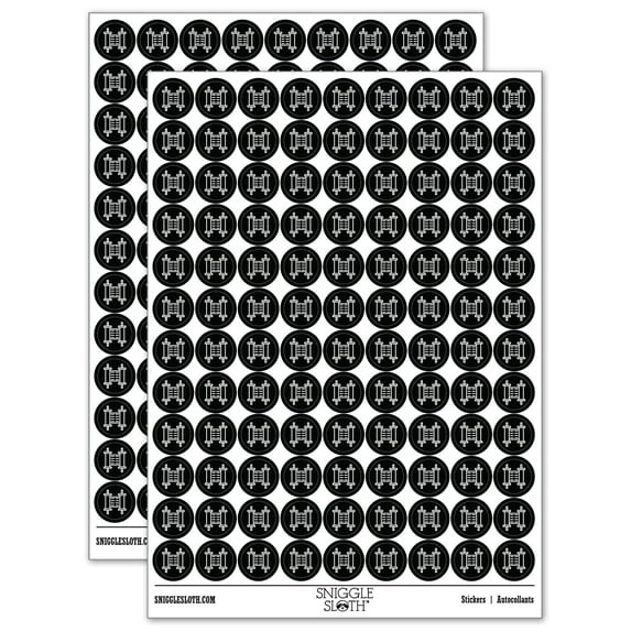 Torah Scroll Jewish Symbol Israel 200+ Round Stickers - Black - Matte Finish - 0.50" Size