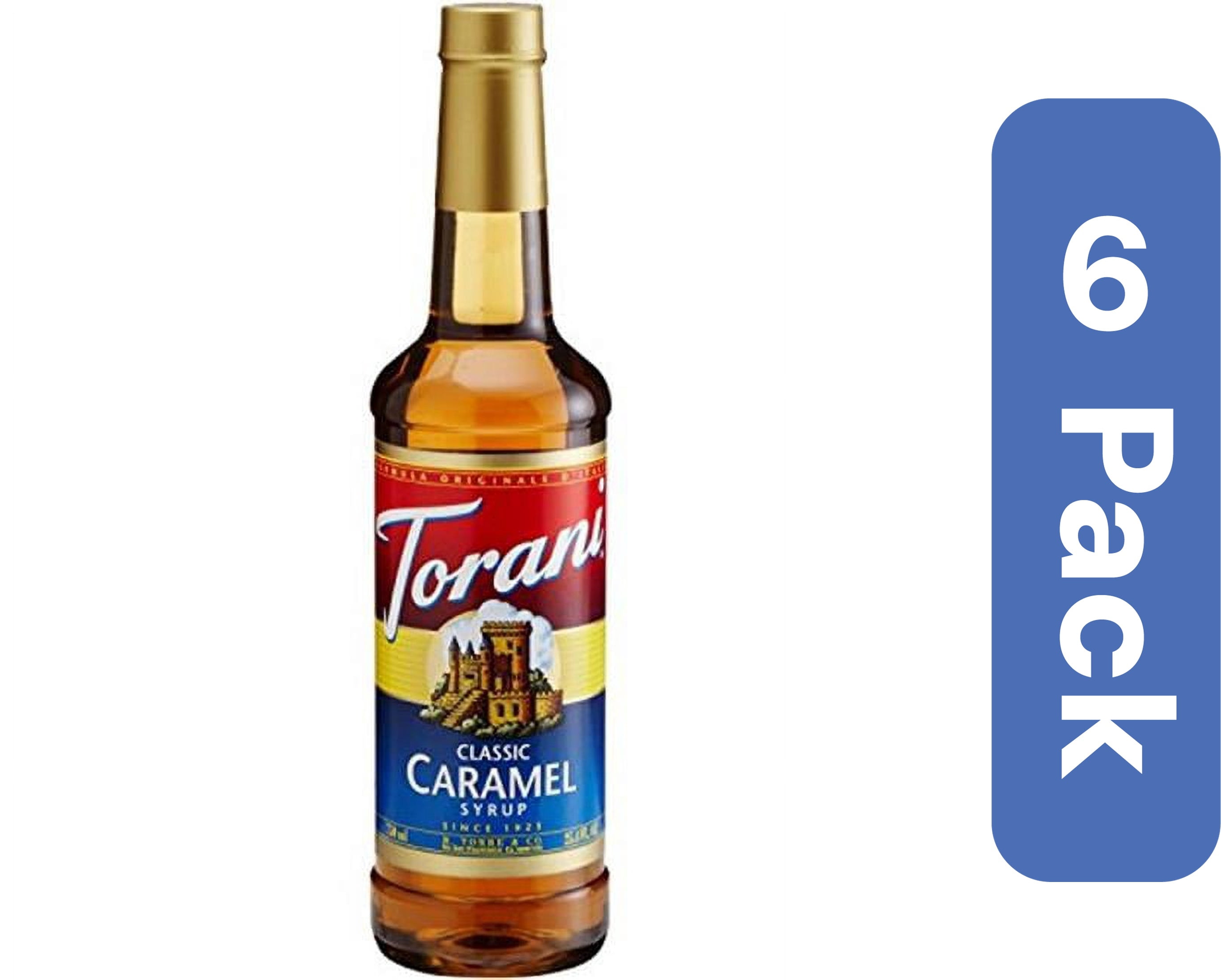 Torani  25.4 oz Sugar Free Caramel Syrup - Pack of 6