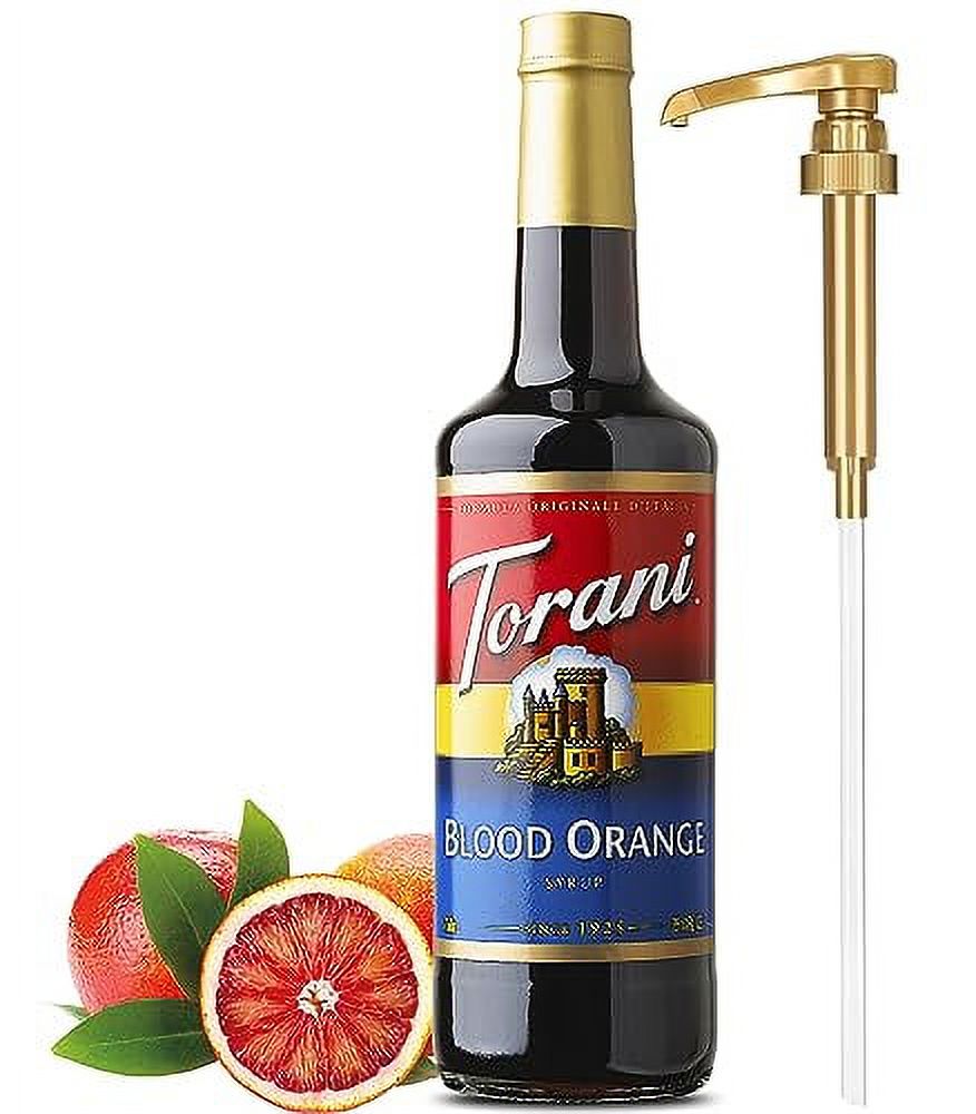 Torani Blood Orange Syrup with Little Squirt Syrup Pump, 750ml 25.4