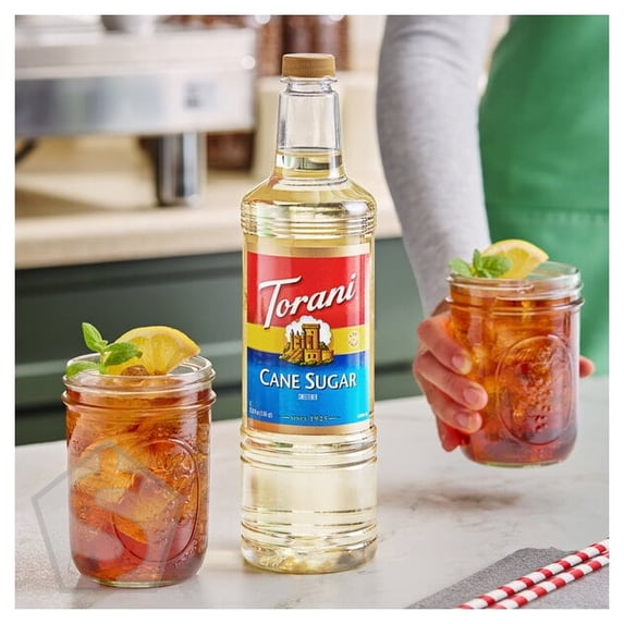 Torani Cane Sugar Sweetener Syrup Plastic Bottle 1 Liter - 6/Case