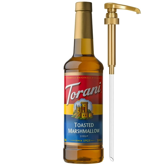 Torani Coffee Syrup, Toasted Marshmallow Flavored Syrup for Drinks, Pump Included, 25.4 Fl Oz RDC13