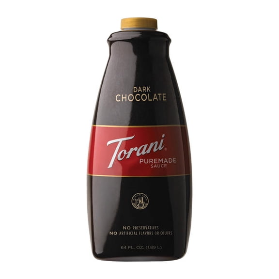 Torani Dark Chocolate Puremade Sauce Flavored Syrup cs 4/64 oz
