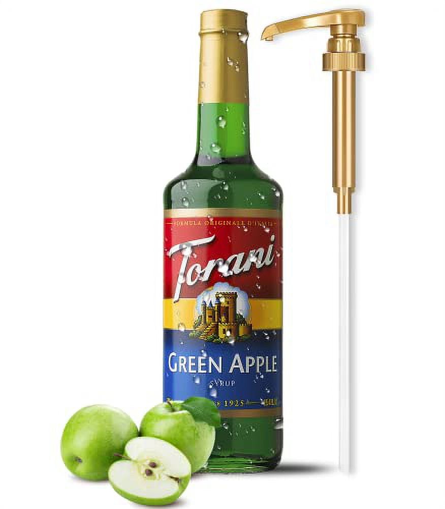Torani Green Apple Syrup with Little Squirt Syrup Pump, 750ml 25.4