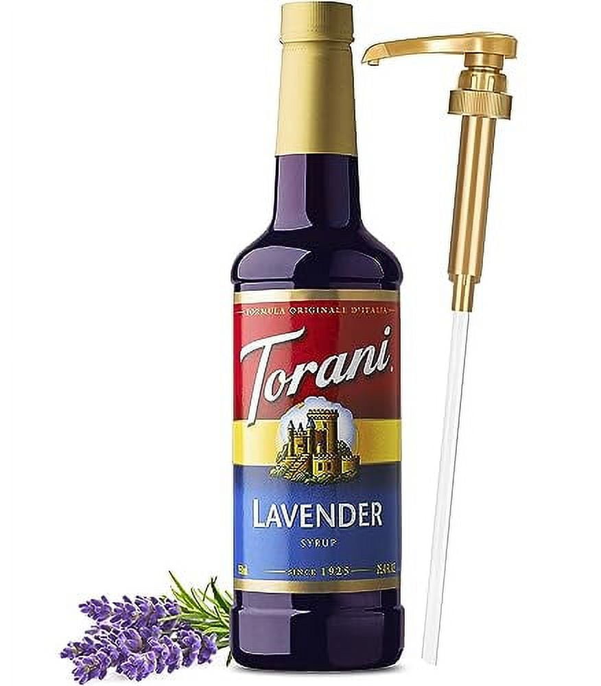 Torani Lavender Syrup for Drinks with Little Squirt Syrup Pump 750m/25.