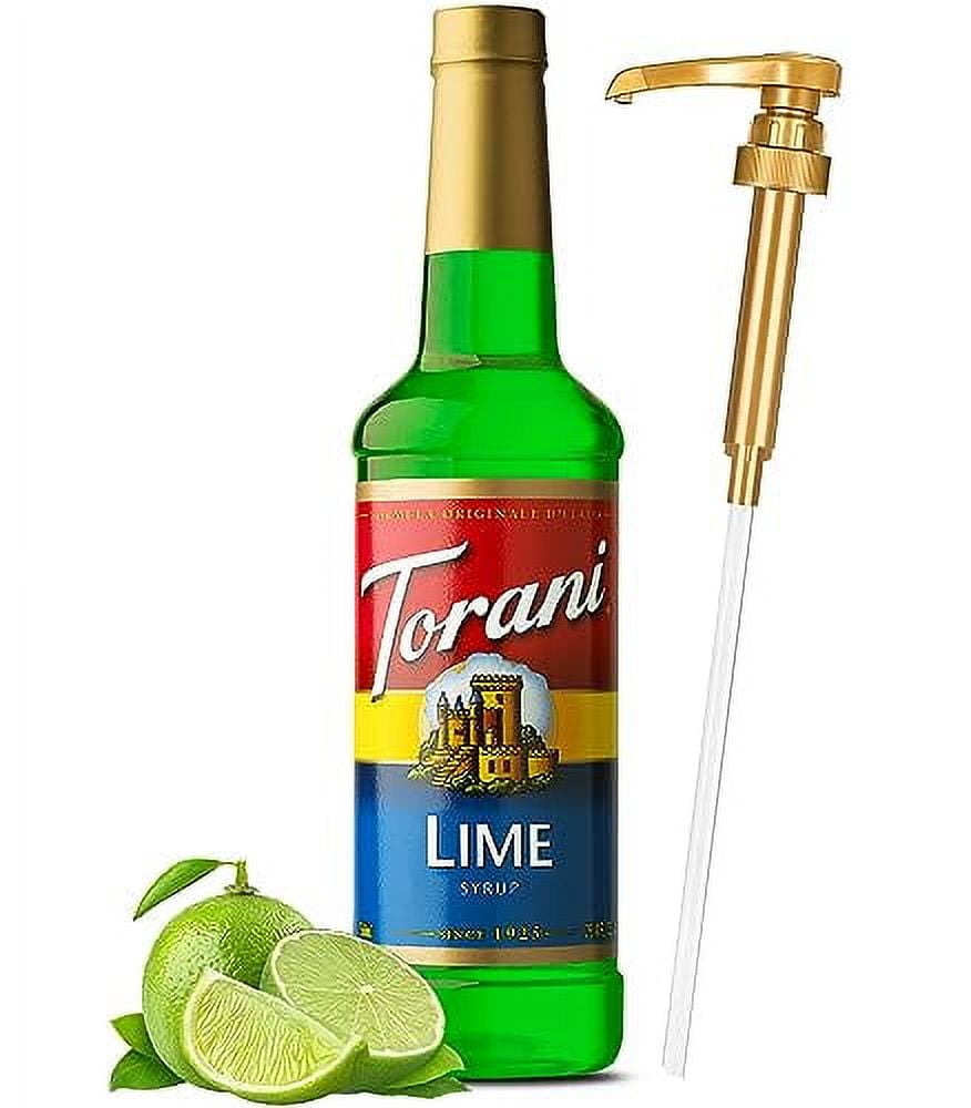 Torani Lime Syrup with Little Squirt Syrup Pump, Plastic Bottle 750ml