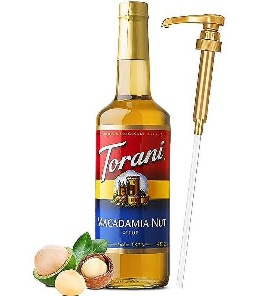 Torani Macadamia Nut Syrup .. with Little Squirt Syrup .. Pump, 750ml