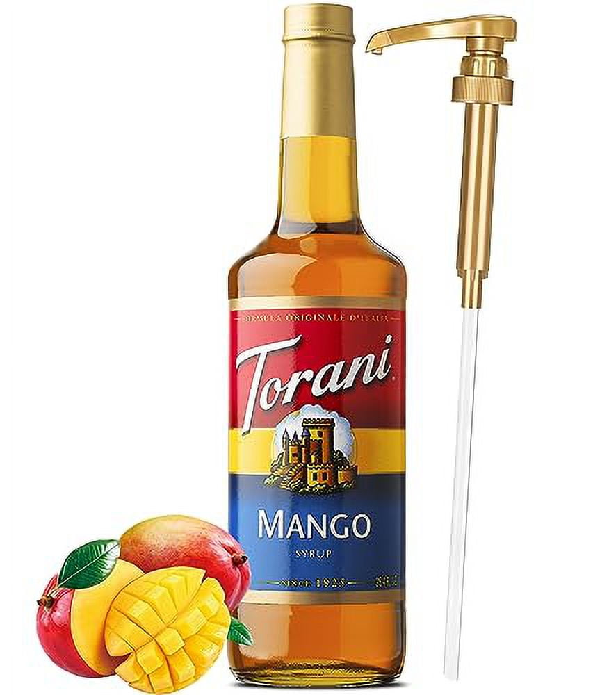 Torani Mango Syrup with Little Squirt Syrup Pump, 750ml 25.4 Ounces