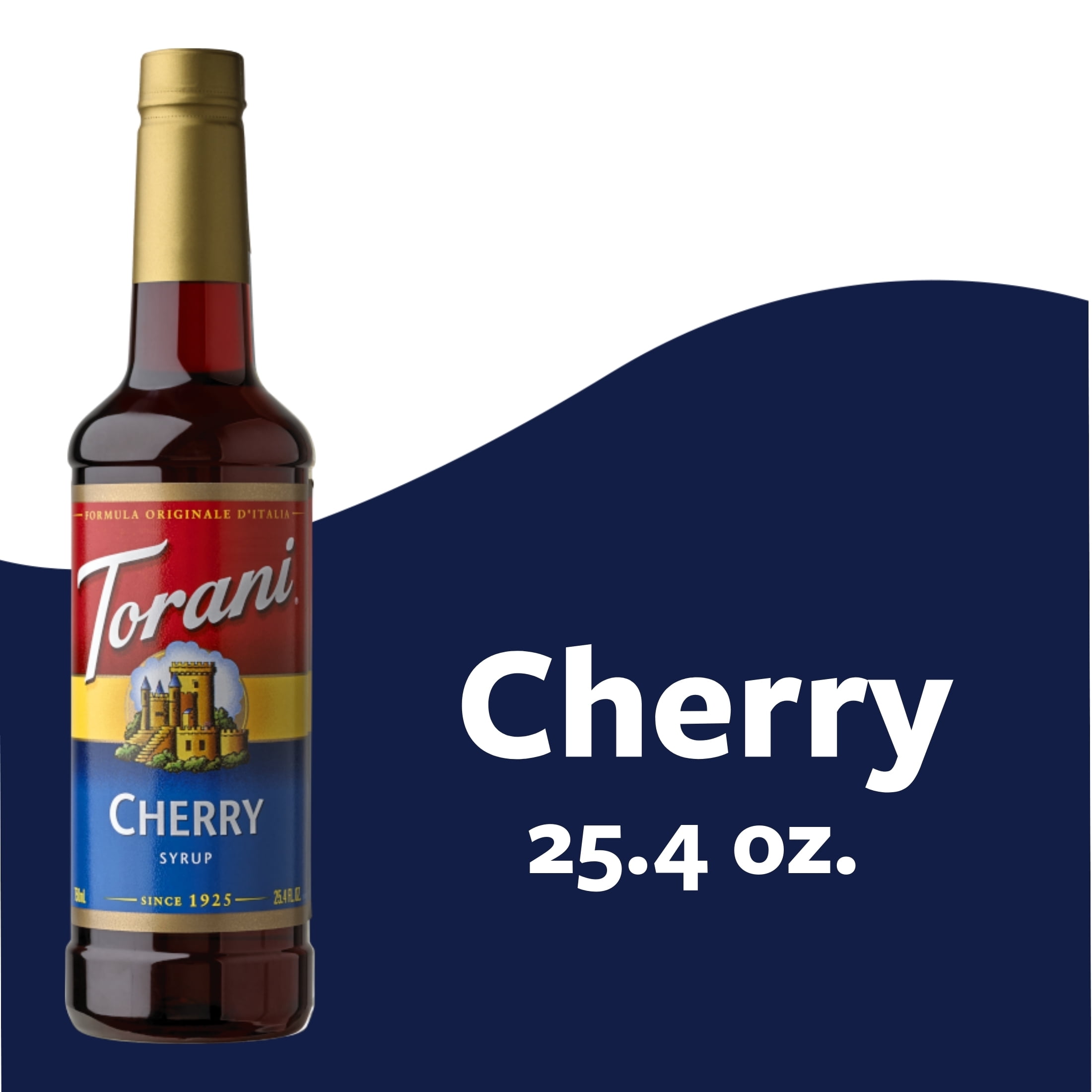 Torani Original Cherry Syrup, Authentic Coffeehouse and Soda Syrup, 25.