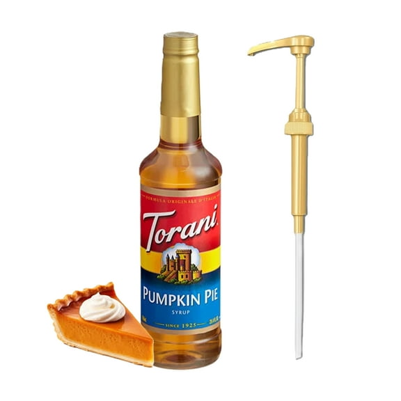 Torani Pumpkin Pie Flavouring Syrup, 25.4 fl oz Plastic Bottle with Absol Gold Pump