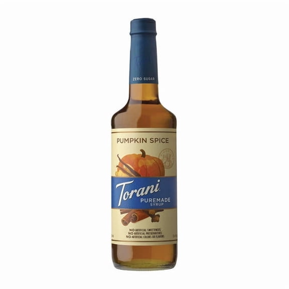 Torani Pumpkin Spice Puremade Zero Sugar Syrup cs 4/750 ml