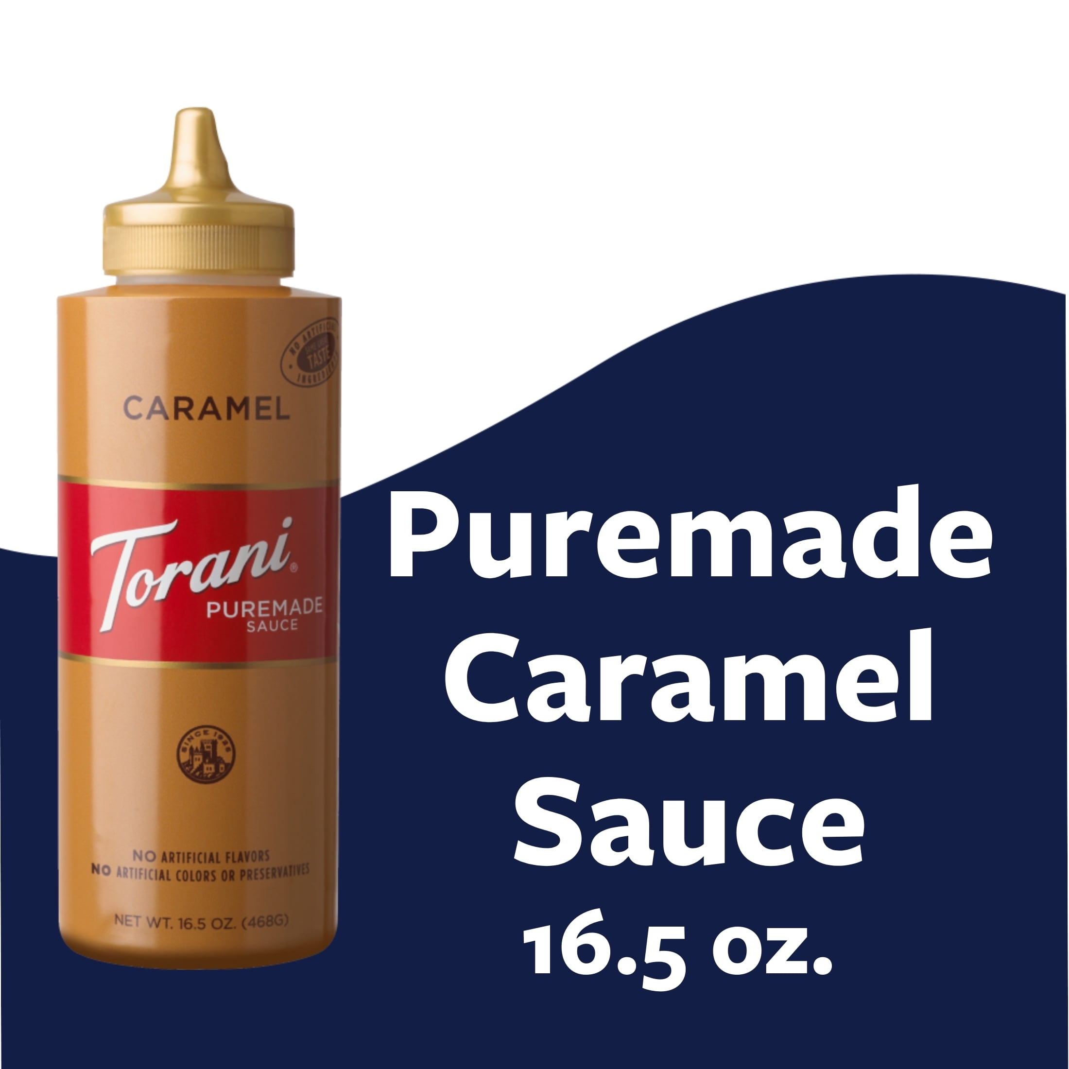 Torani Puremade Caramel Sauce, Authentic Coffeehouse Sauce and Dessert