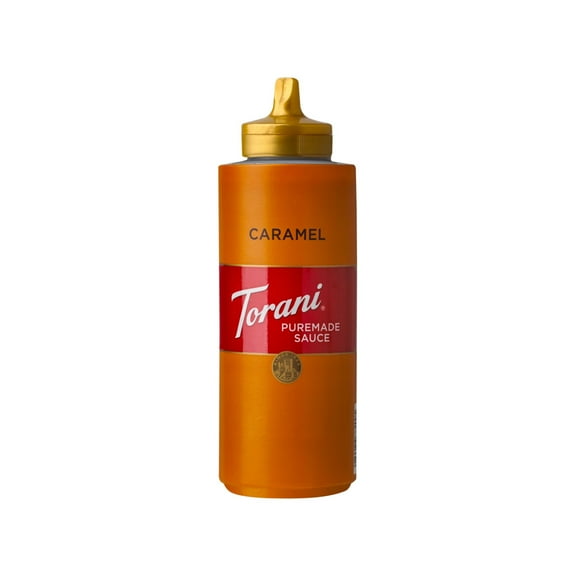 Torani Puremade Caramel Sauce, Authentic Coffeehouse Sauce and Dessert Topping, Plastic Squeeze Bottle, 16.5 oz