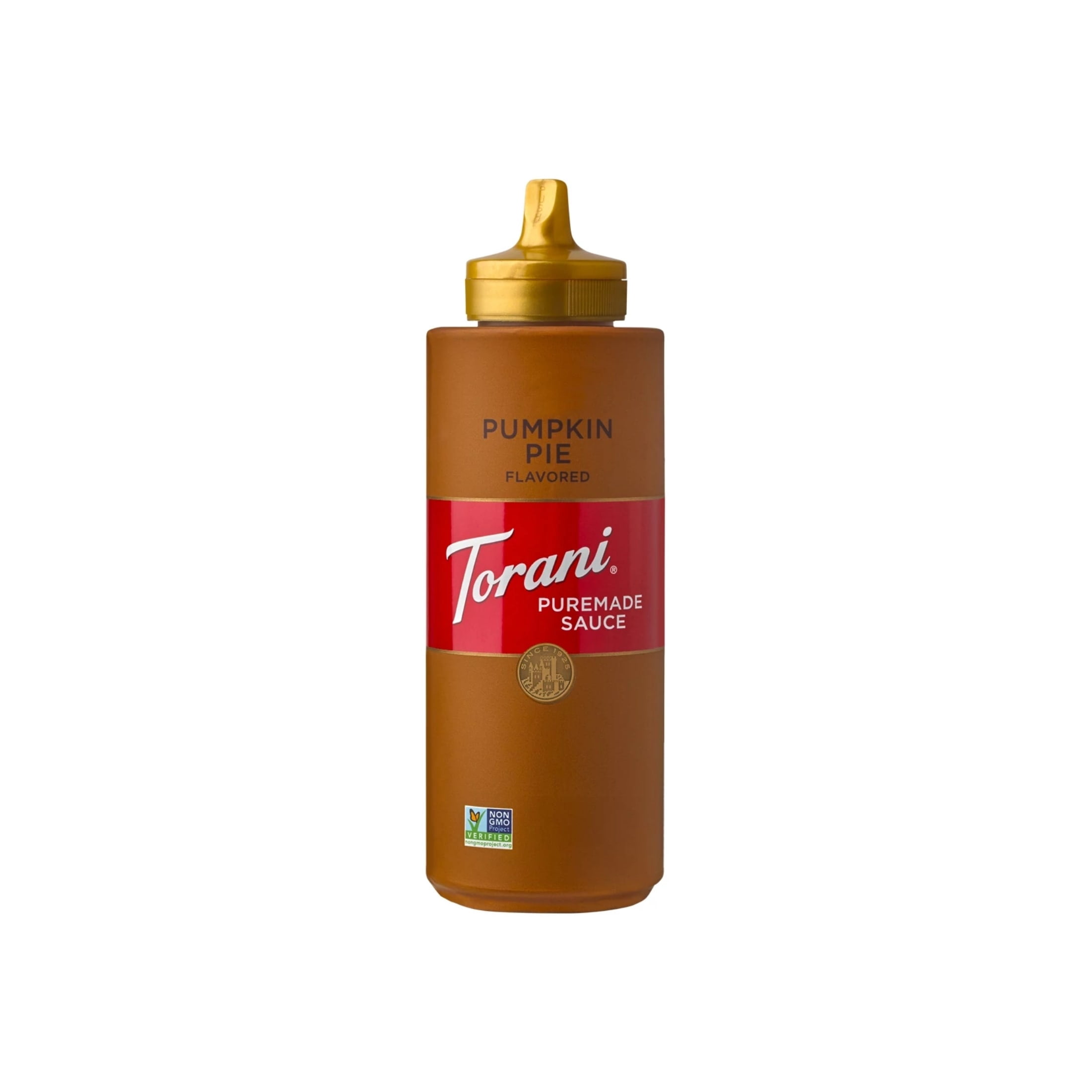 Torani Puremade Pumpkin Pie Sauce, Plastic Bottle, Coffee and Dessert Topping, Dairy Allergen, 16.5 oz