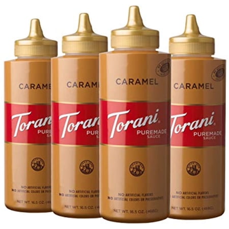 Torani Puremade Sauce, Caramel, 16.5 Ounces(Pack Of 4)
