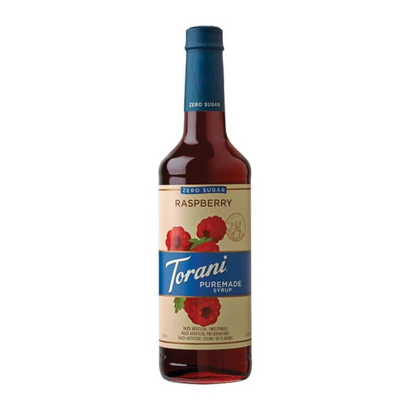Torani Raspberry Puremade Zero Sugar Syrup cs 4/750 ml