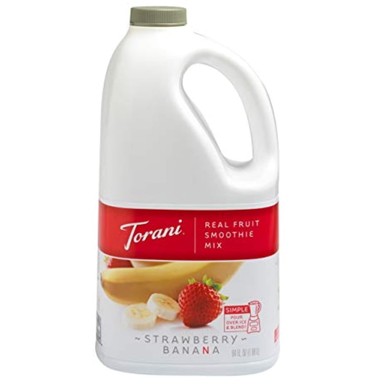 torany7　7/30配達 Torani, Real Fruit Smoothie Mix, Strawberry Banana, 64 Ounce
