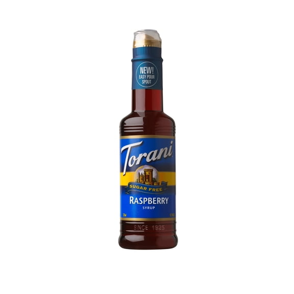 Torani Sugar Free Raspberry Syrup, Plastic Bottle, Drink Flavoring Syrup, No Known Allergens, 12.7 fl oz