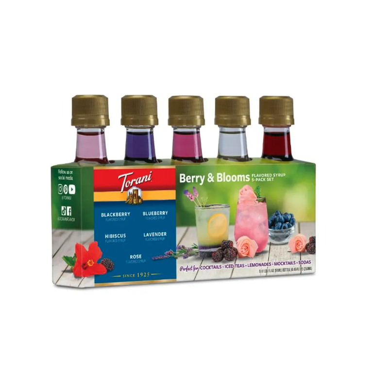 🌸🫐 Torani Berry & Blooms Mini Syrup Variety Pack – 5 Pack (50 mL