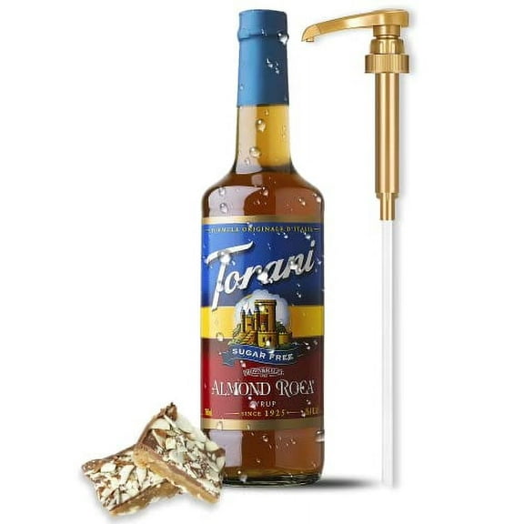 Torani Sugar Free Almond .. Roca Syrup with Little .. Squirt Syrup Pump, 750ml .. 25.4 Ounces