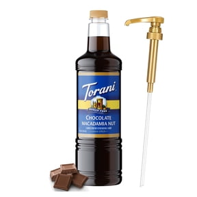 Torani Sugar Free Chocolate Macadamia Nut Syrup 1 Liter with Pump Keto Coffee Syrup for Lattes & Cold Brew, Diabetic Friendly, Zero Sugar Flavoring, Caf-Style Drinks