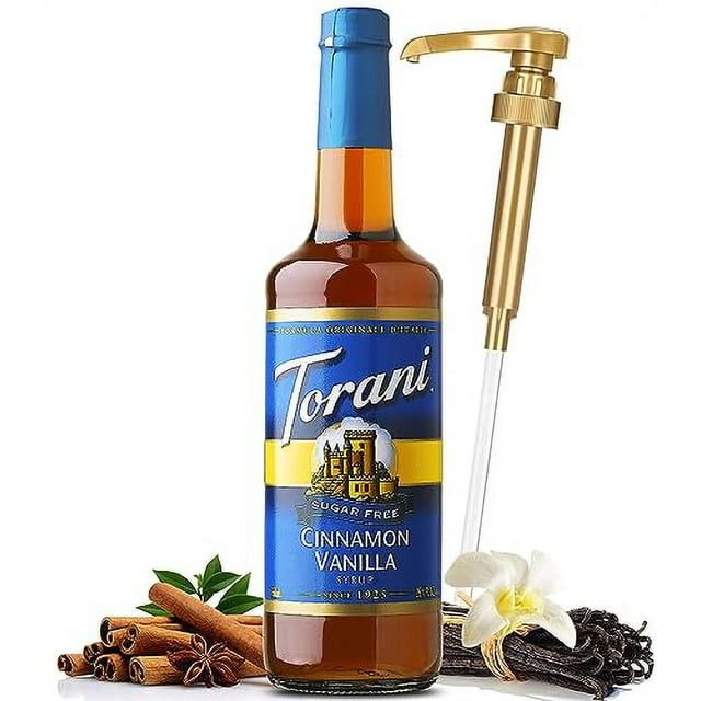 Torani Sugar Free Cinnamon .. Vanilla Syrup with Little .. Squirt Syrup