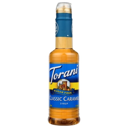 Torani Sugar Free Classic Caramel Syrup, Zero Calorie, Authentic Coffeehouse Syrup, 12.7 oz