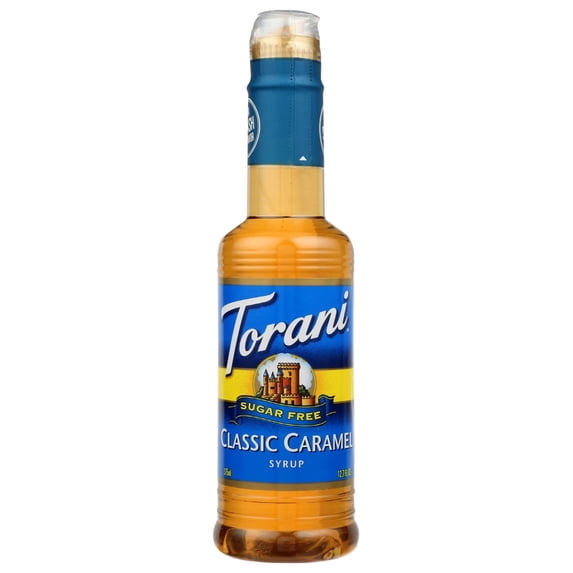 Torani Sugar Free Classic Caramel Syrup, Zero Calorie, Authentic Coffeehouse Syrup, 12.7 oz
