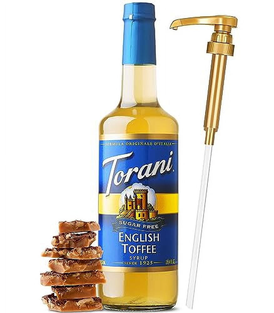 Torani Sugar Free English Toffee Syrup with Little Squirt Syrup Pump