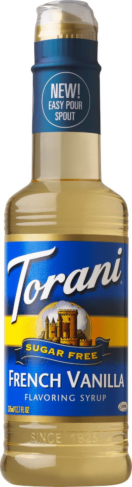 Torani Sugar Free French Vanilla Syrup, Zero Calorie, Authentic Coffeehouse Bottled Syrup, 12.7 oz