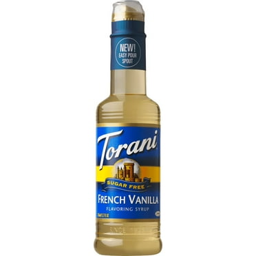 Torani Sugar Free French Vanilla Syrup, Zero Calorie, Authentic Coffeehouse Bottled Syrup, 12.7 oz