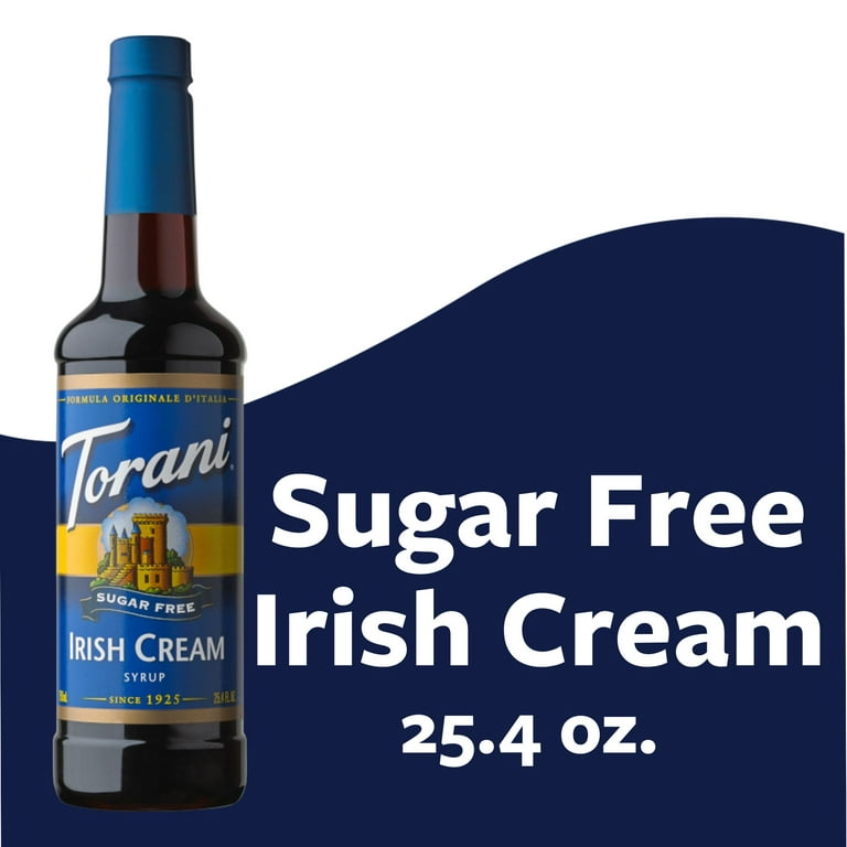 Torani Sugar Free Irish Cream Syrup, Zero Calorie, Authentic Coffeehouse  Syrup, 25.4 oz 